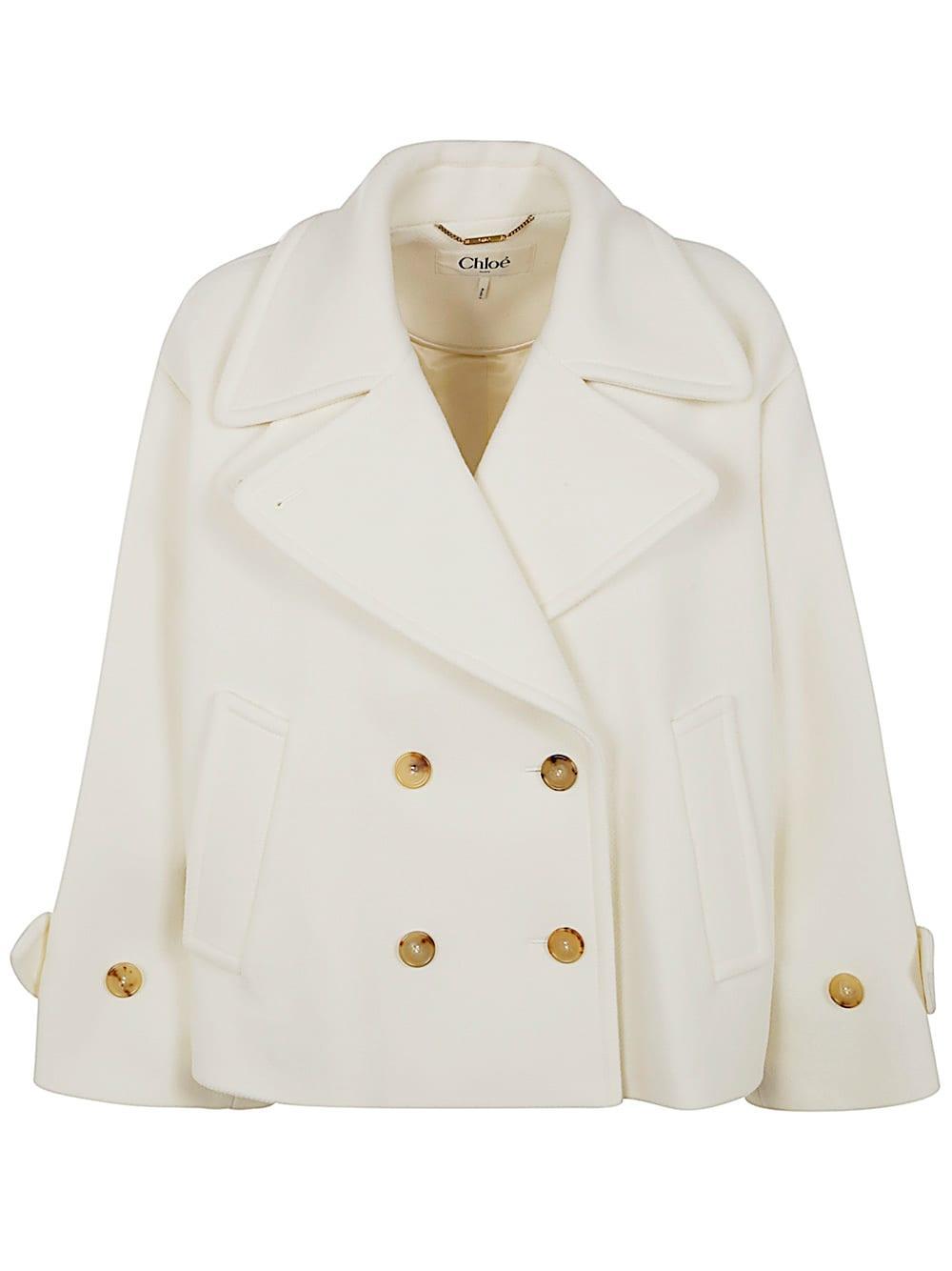 CHLOÉ Turtleneck Coat In White Product Image