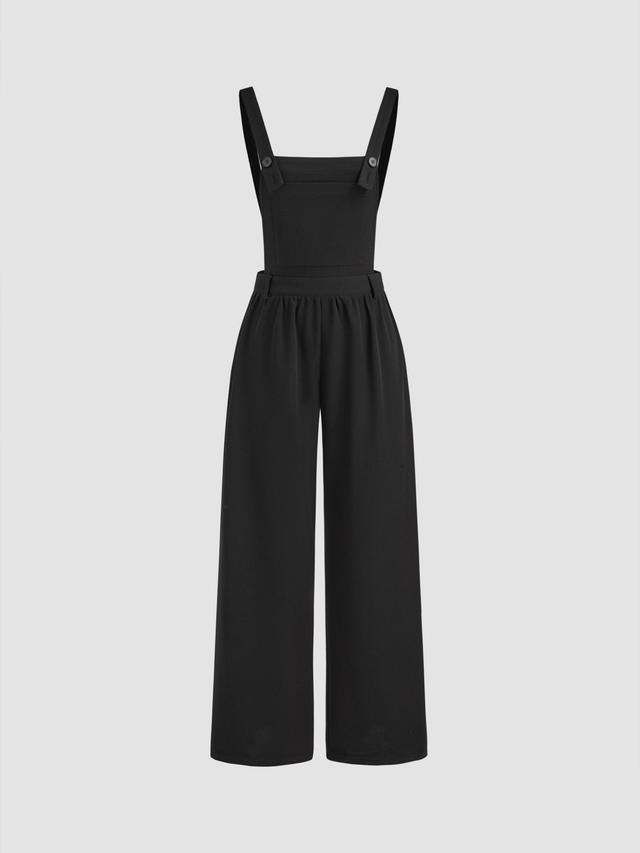 Solid Wide Leg Knitted Jumpsuit Product Image