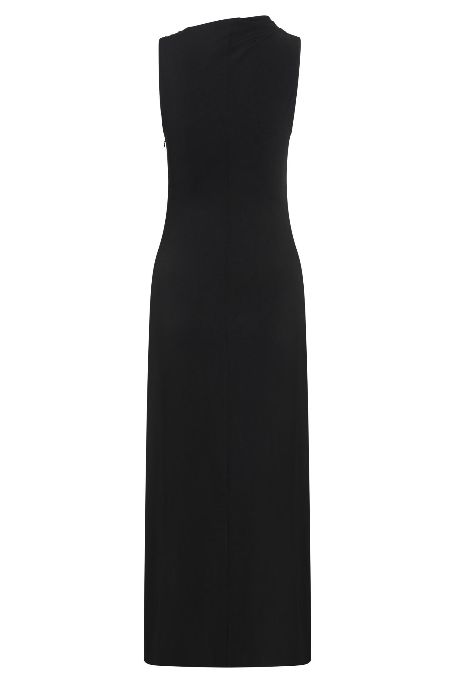 Taylor Draped Stretch Crepe Midi Dress - Black Product Image