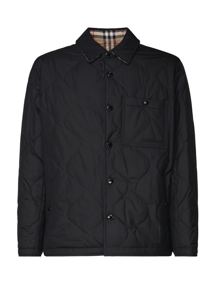 Reversible Windbreaker Jacket In Black, Beige Vintage Check Product Image