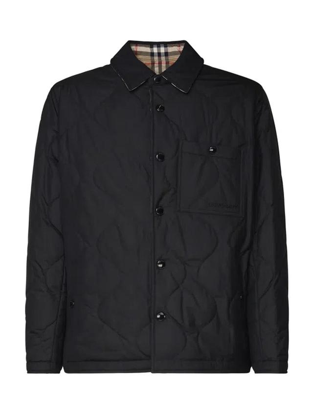 Reversible Windbreaker Jacket In Black, Beige Vintage Check Product Image