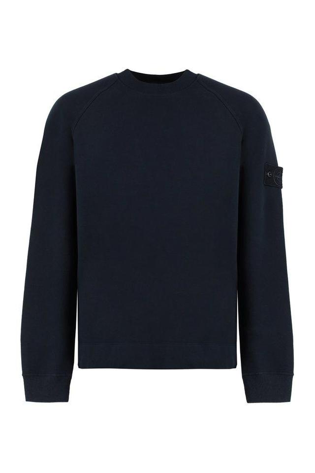 Logo Patch Crewneck Sweatshirt In Blue Product Image