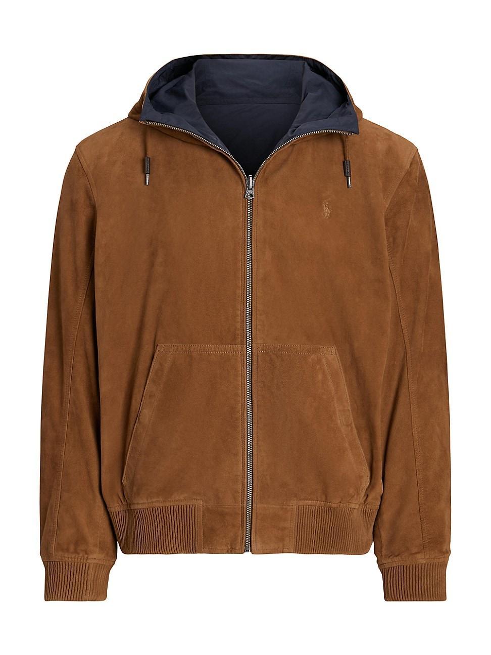 Polo Ralph Lauren Mens Reversible Suede-Taffeta Hooded Jacket - Country Brown Product Image