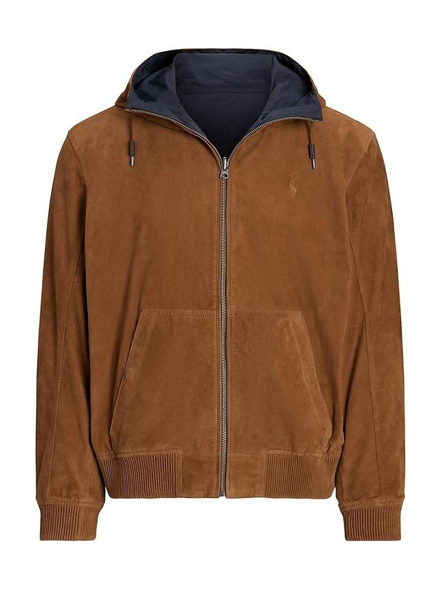 Mens Reversible Suede Bomber Jacket Product Image