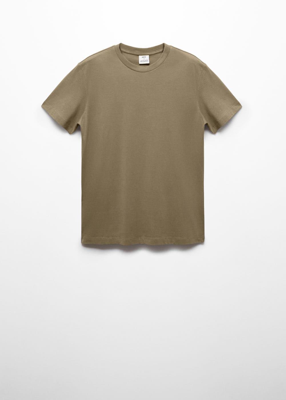 MANGO MAN - Basic cotton stretch T-shirt medium brownMen Product Image