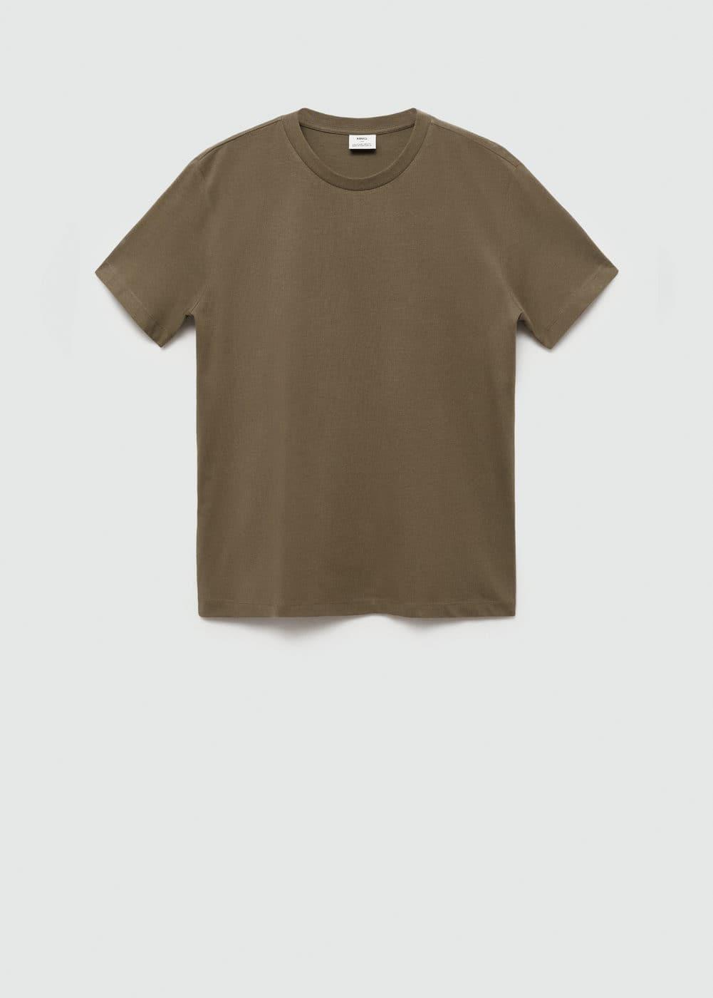 MANGO MAN - Basic cotton stretch T-shirt medium brownMen Product Image