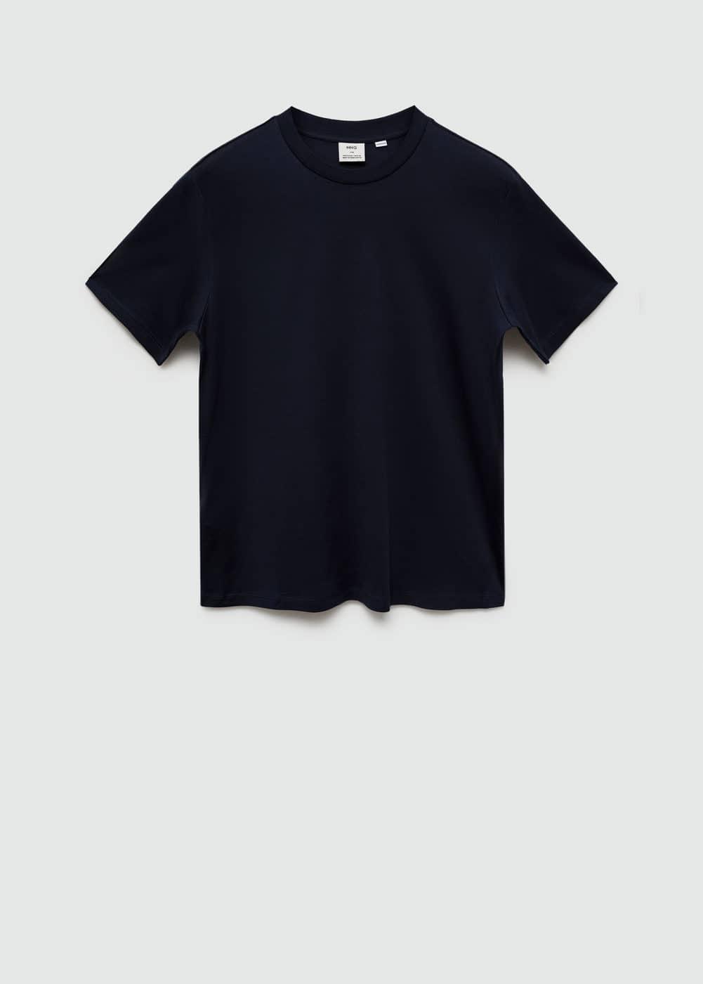 MANGO MAN - Stretch cotton T-shirt navyMen Product Image