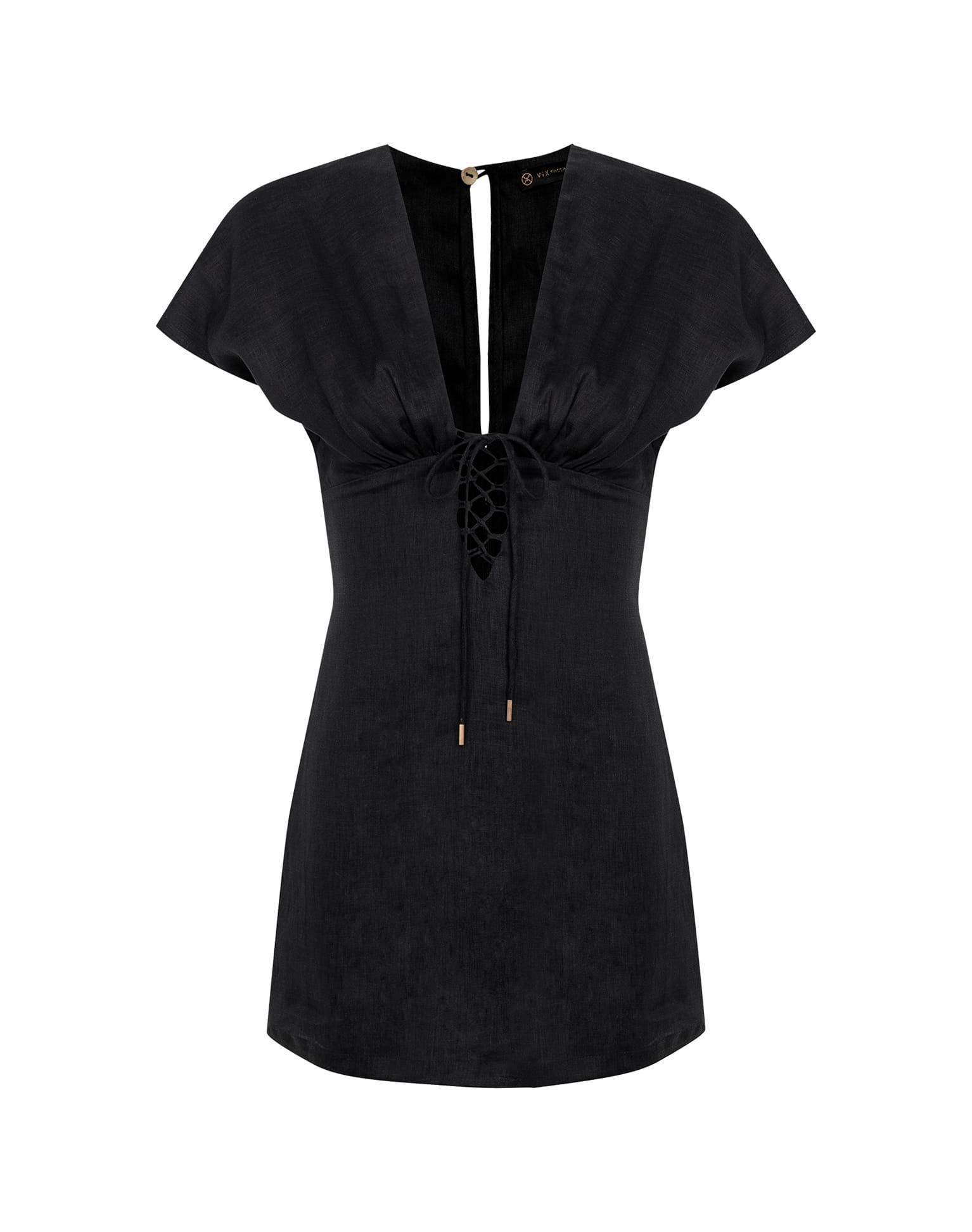 Saskia Short Dress - Black Product Image