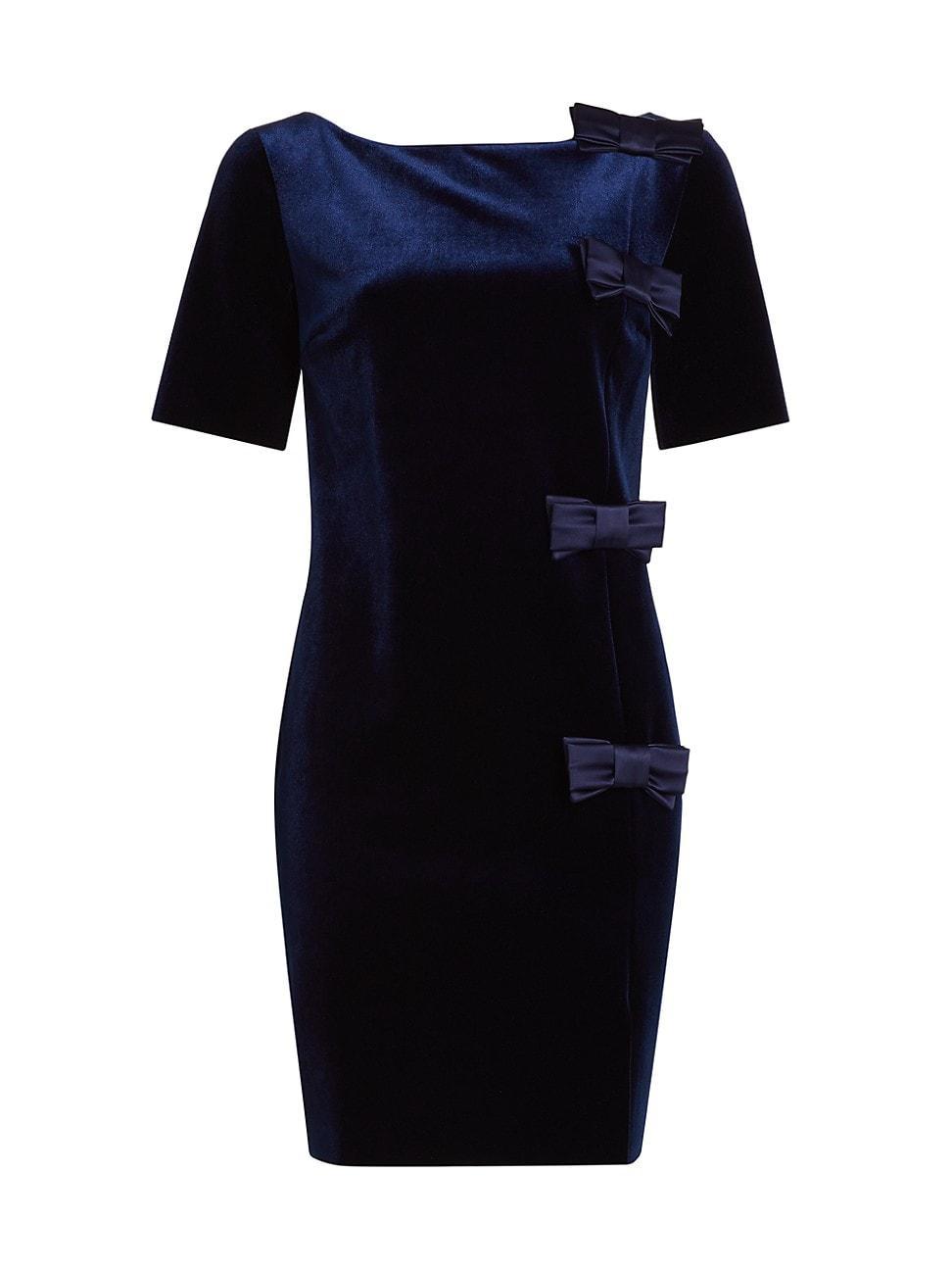 Womens Ericah Velvet Bow Cocktail Dress Product Image