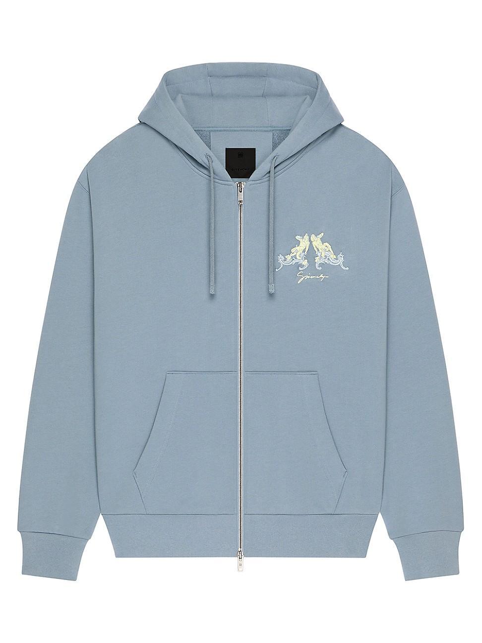 Mens Zipped Hoodie in Fleece with Hubert Objects Embroidery Product Image