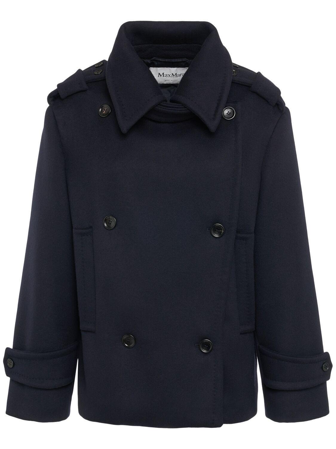 MAX MARA Laveno Wool And Cashmere Short Coat In Ultramarine Product Image