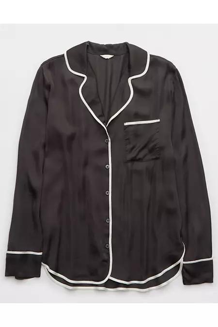 Aerie Off-Duty Satin Shirt Women's Product Image