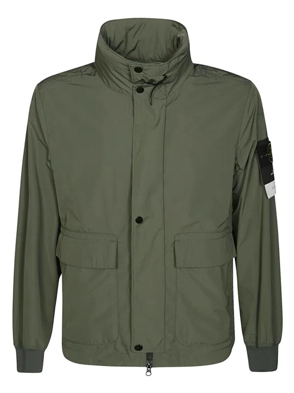 Logo Patch Jacket In Verde Product Image