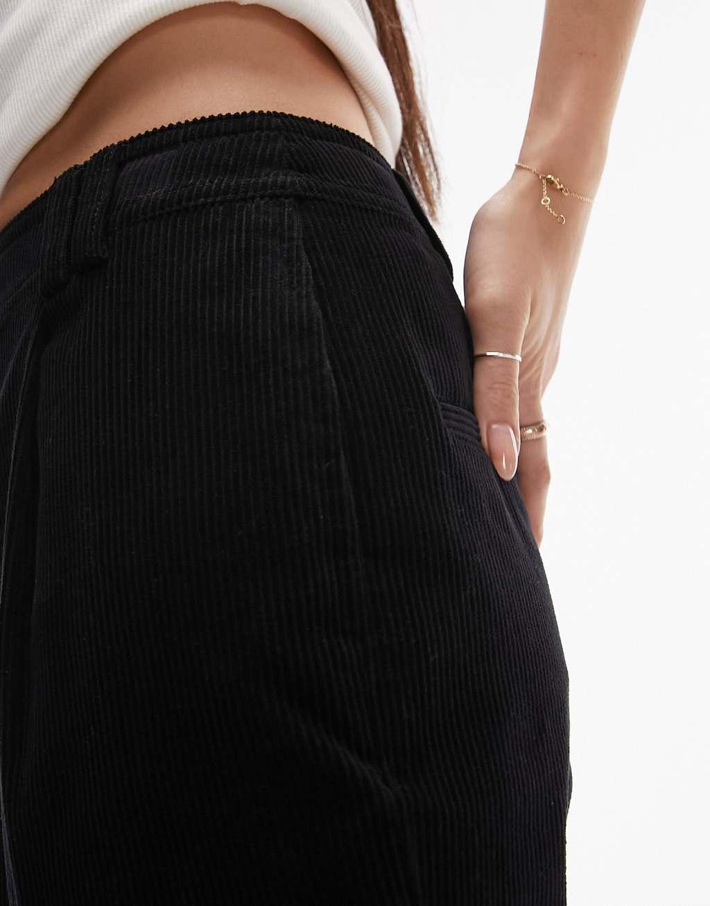 Topshop cord peg pants in black Product Image