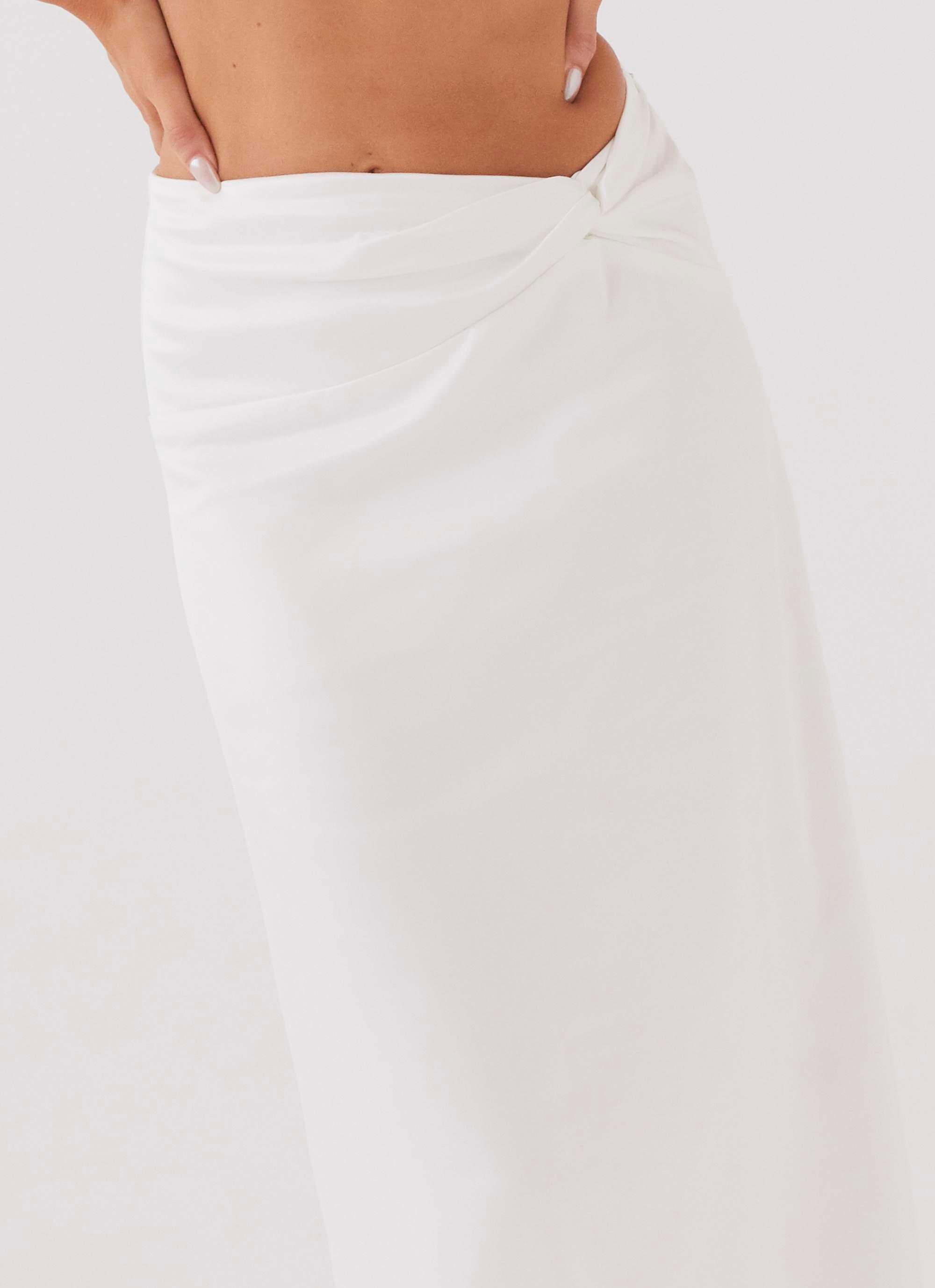 Crescent Light Twist Maxi Skirt - Ivory Product Image