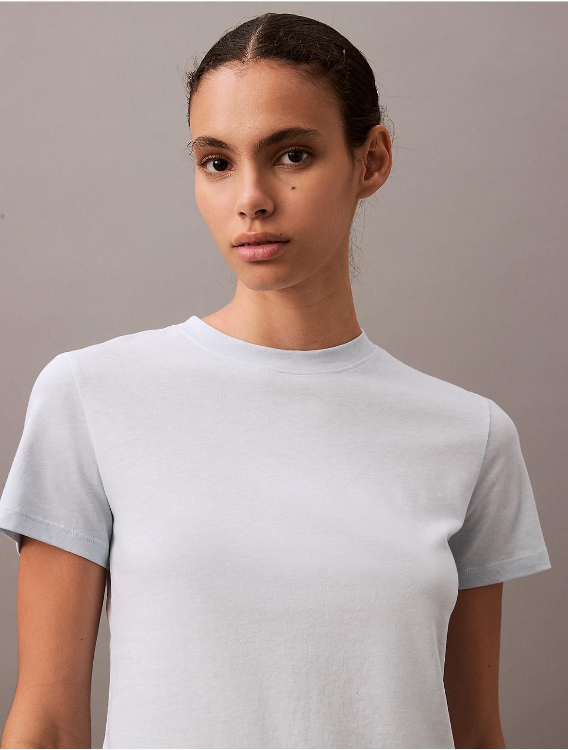 Calvin Klein Womens Cotton Silk Tee - Neutral - XS Product Image