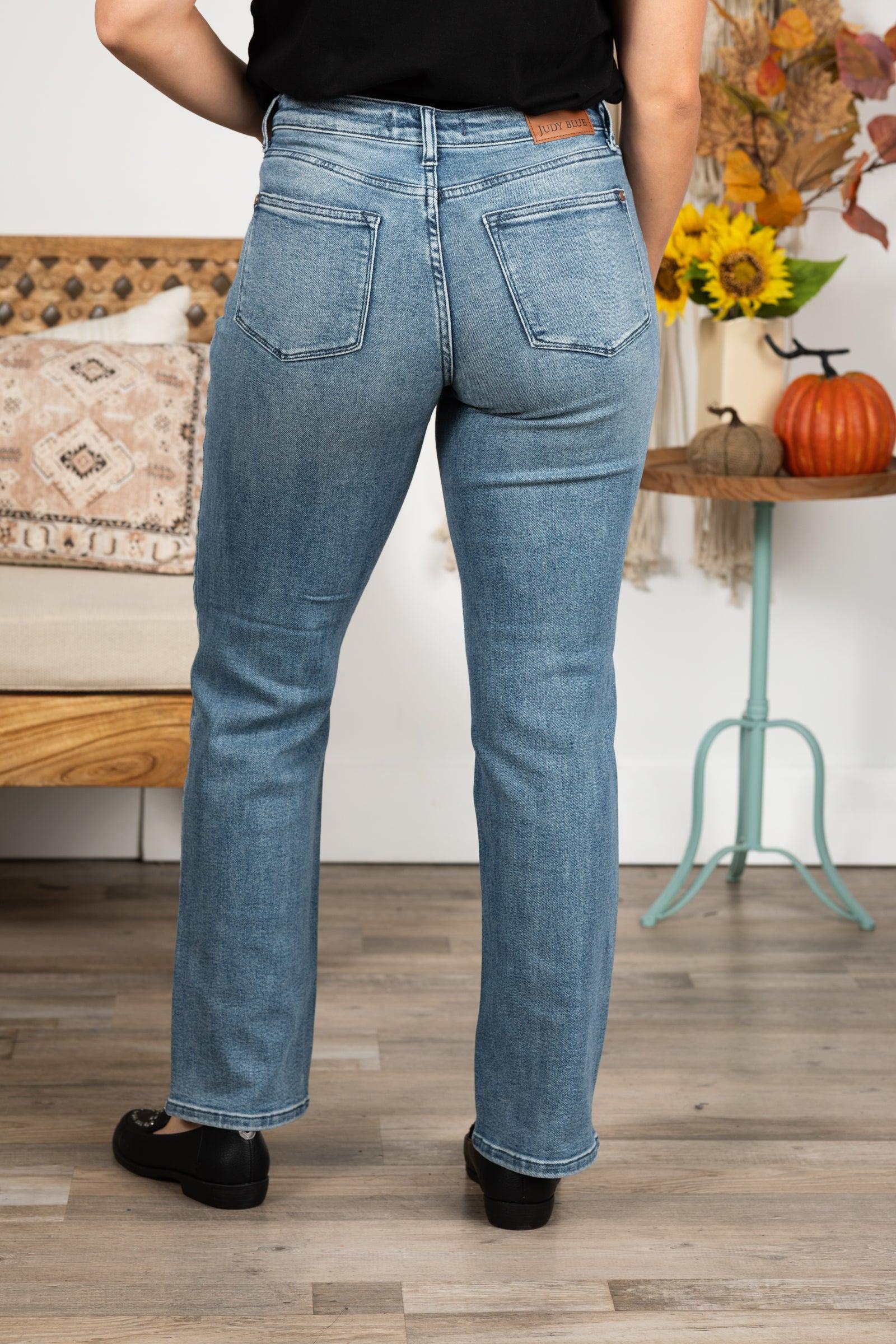 Judy Blue Contrast Wash Distressed Dad Jean Product Image