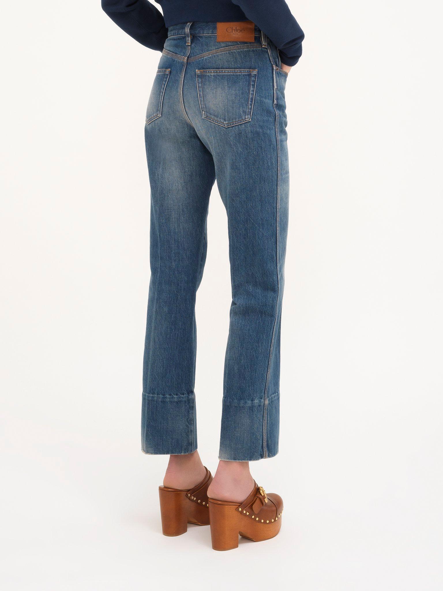 Straight cropped jeans in denim Product Image