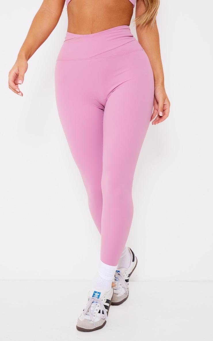 PLT SPORT Mauve Sculpt Wrap Waist Leggings Product Image