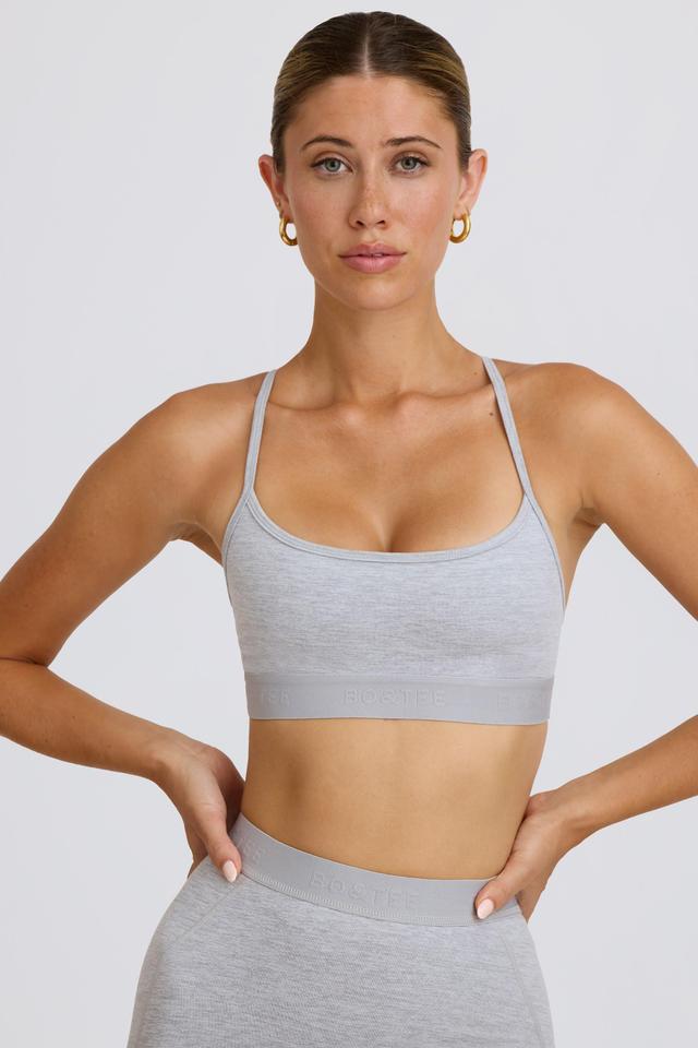 Soft Active Cross-Back Sports Bra in Grey Marl Product Image