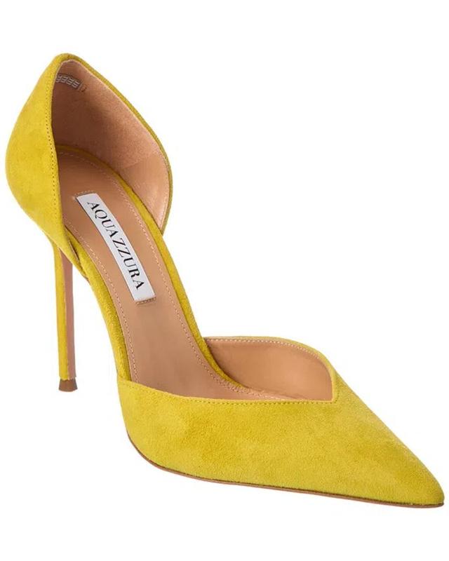 105mm Uptown Suede Pumps In Gold Product Image