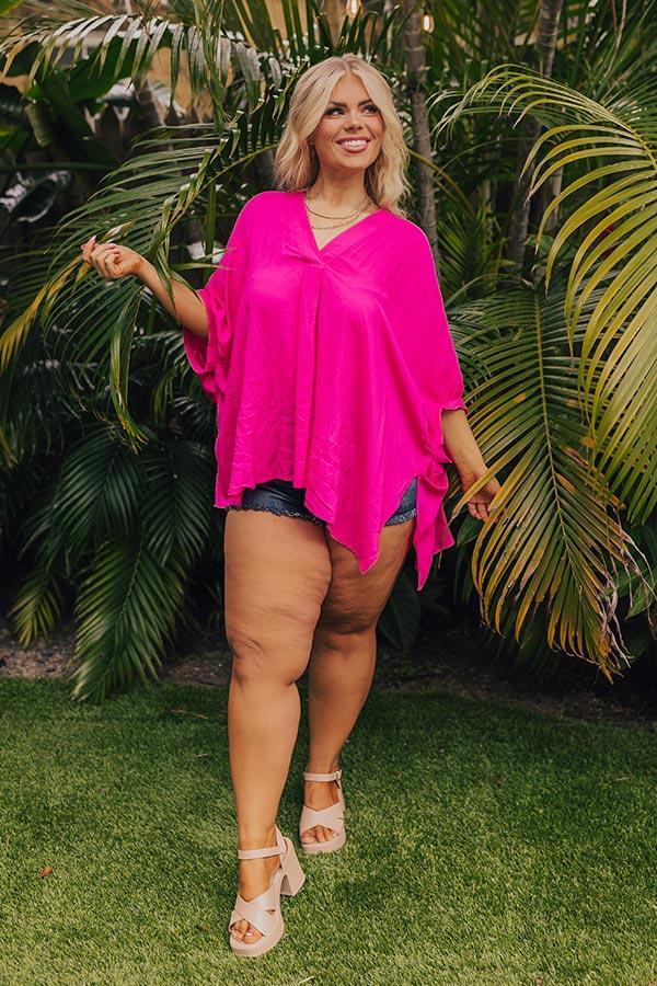 Sun-Kissed Sands Shift Top In Fuchsia Curves Product Image