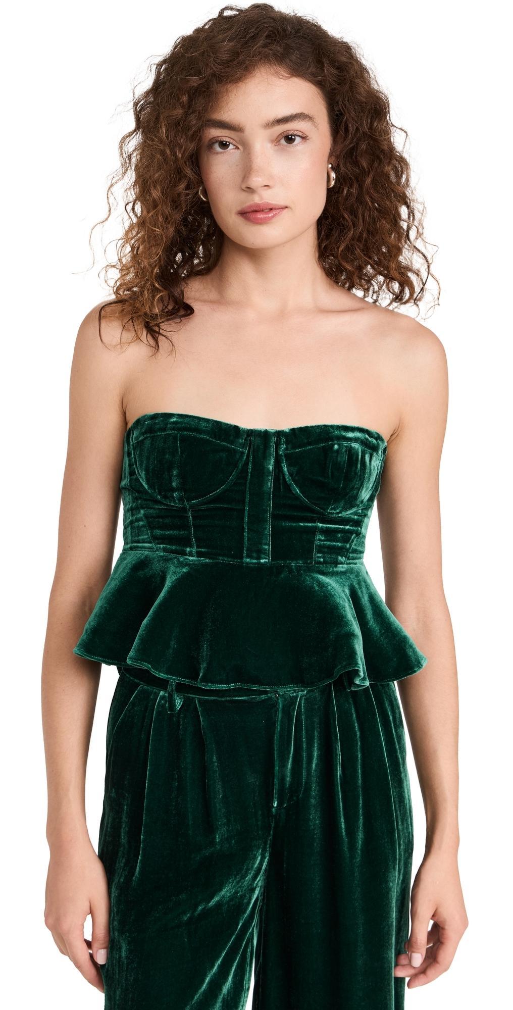 Womens Colette Velvet Bustier Top Product Image