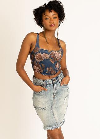 Journee Top in Navy Floral Product Image