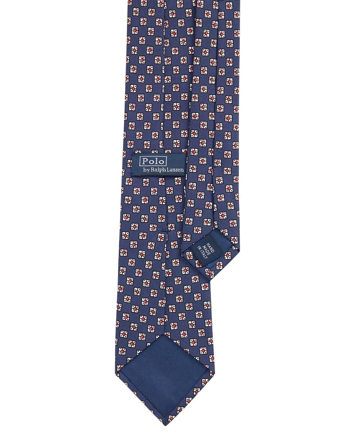 POLO RALPH LAUREN Printed Silk Twill Tie In Navy Product Image