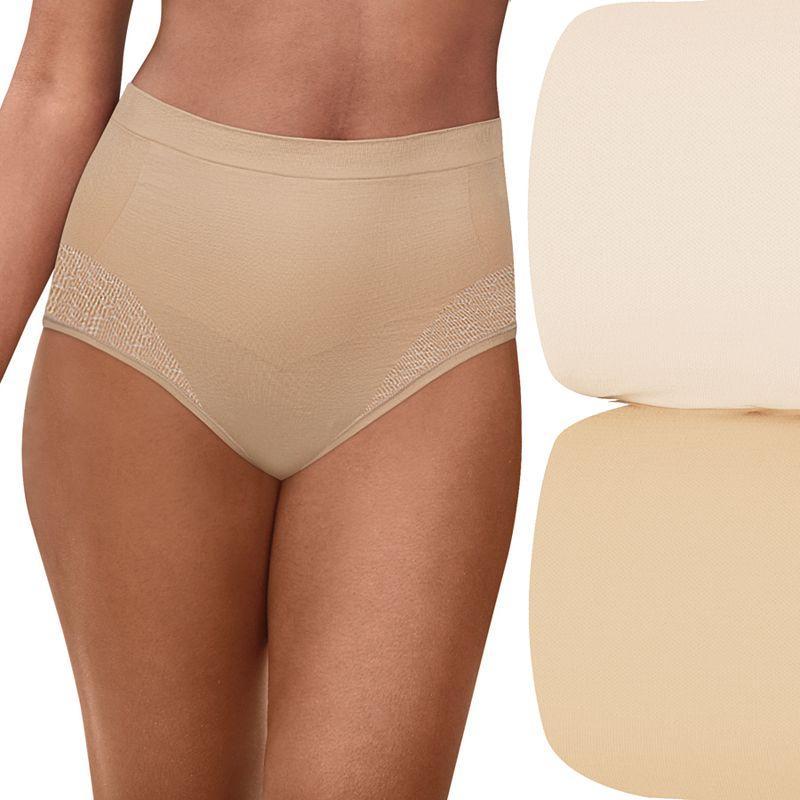 Womens Bali Comfort Revolution 2-Pack Firm Control Brief Panty Set DF0048 Product Image