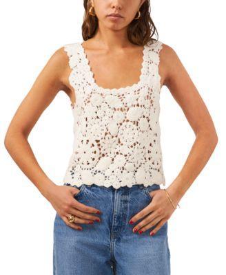 Women's Crochet Scoop Neck Sleeveless Top Product Image