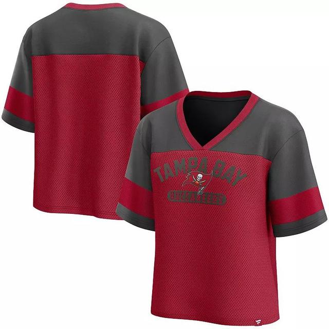 Womens Fanatics /Pewter Tampa Bay Buccaneers Homeschool Jersey Poly V-NeckFashion Top Product Image