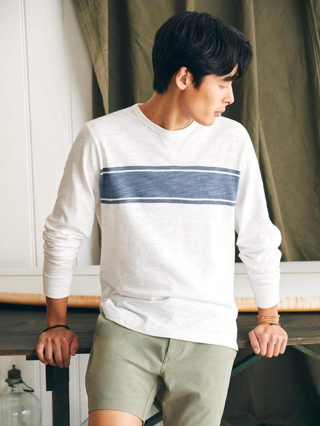 Sunwashed Slub Crew - White Surf Stripe Product Image