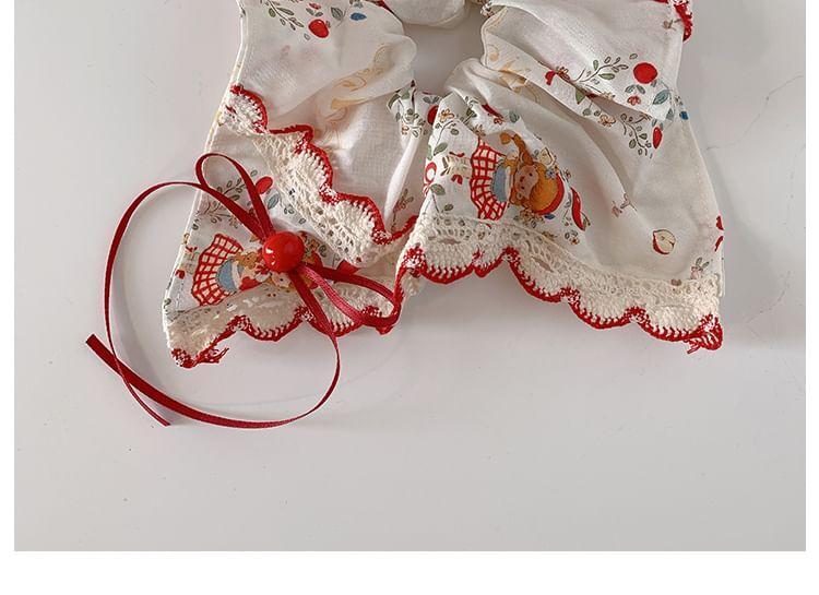 Bow Lace Trim Scrunchie Product Image