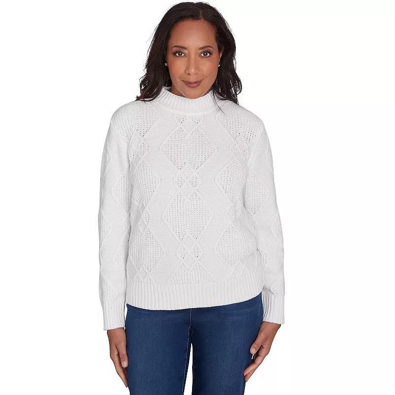 Petite Alfred Dunner Diamond Rib Chenille Turtleneck Sweater, Womens product image