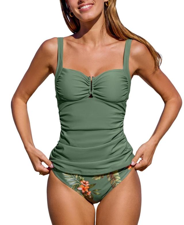 Cupshe Womens Tropical Haven Tankini Swimsuit Product Image