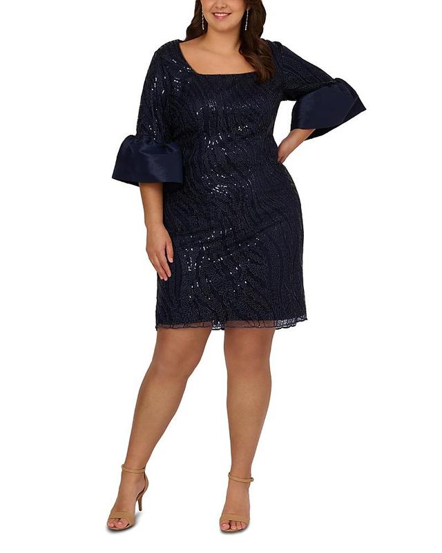 Adrianna Papell Plus Sequined Sheath Dress Product Image