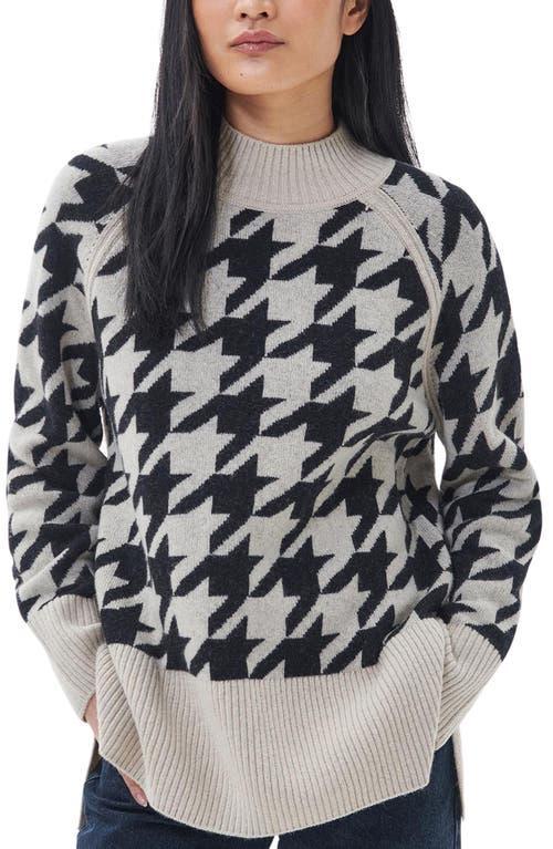 Barbour Tarana Houndstooth Check Wool Blend Tunic Sweater Product Image