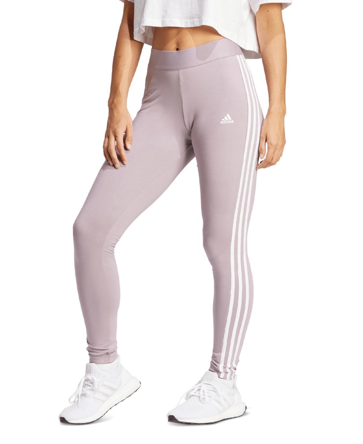 adidas Womens Essentials 3-Stripe Full Length Cotton Leggings, Xs-4X - Medium Grey Heather Product Image