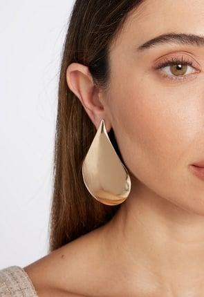 Nala Bold Lightweight Domed Teardrop Stud Earrings Product Image