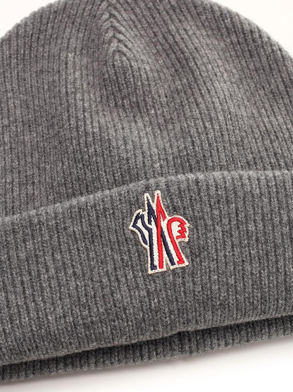 MONCLER Wool Beanie Hat In Grey Product Image