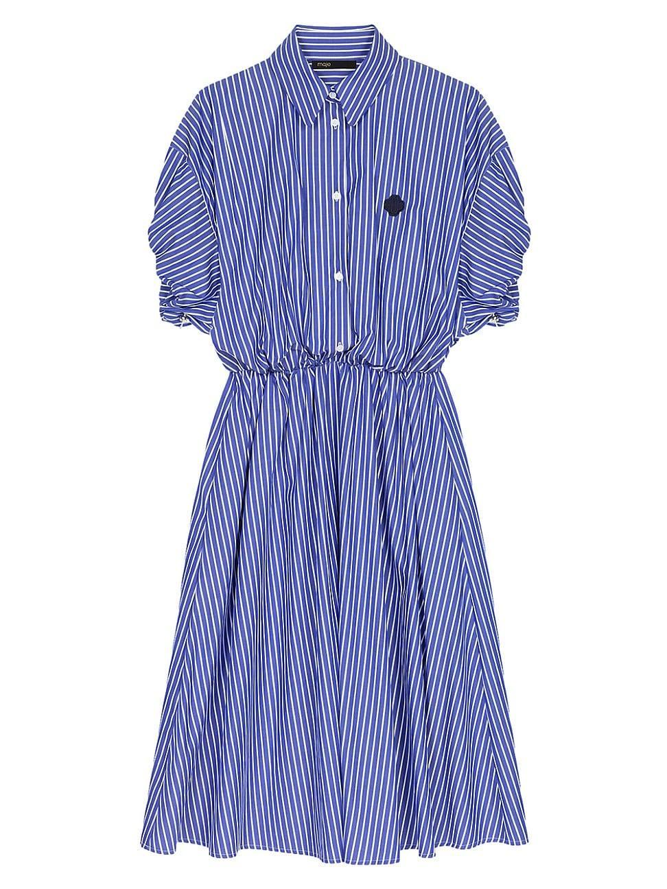 Womens Long Striped Shirt Dress Product Image