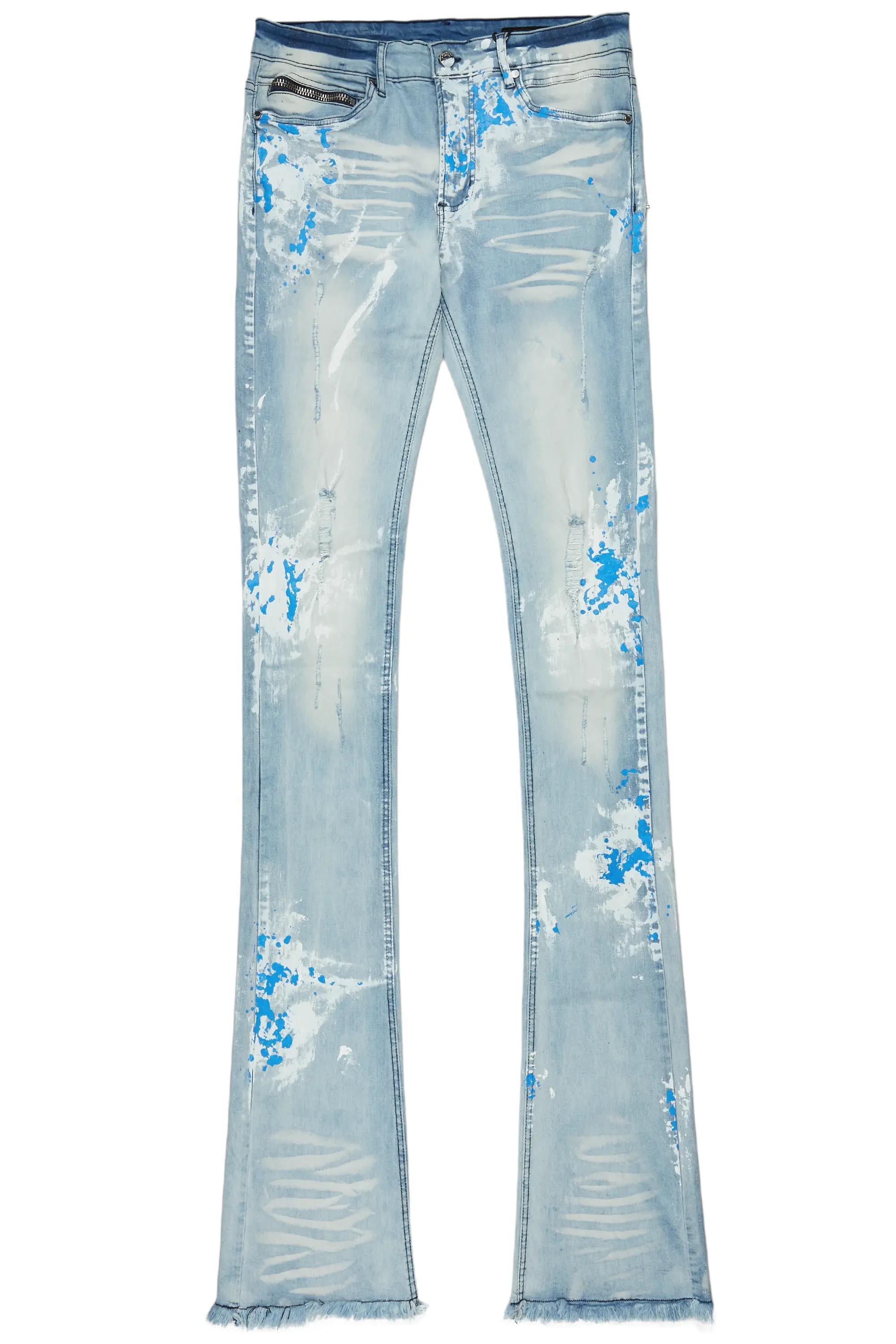 Baraz Blue Painter Super Stacked Flare Jean Male Product Image