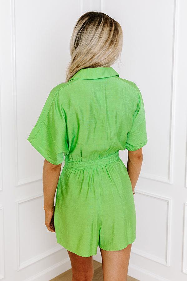 Colorful Coastline Romper in Lime Product Image