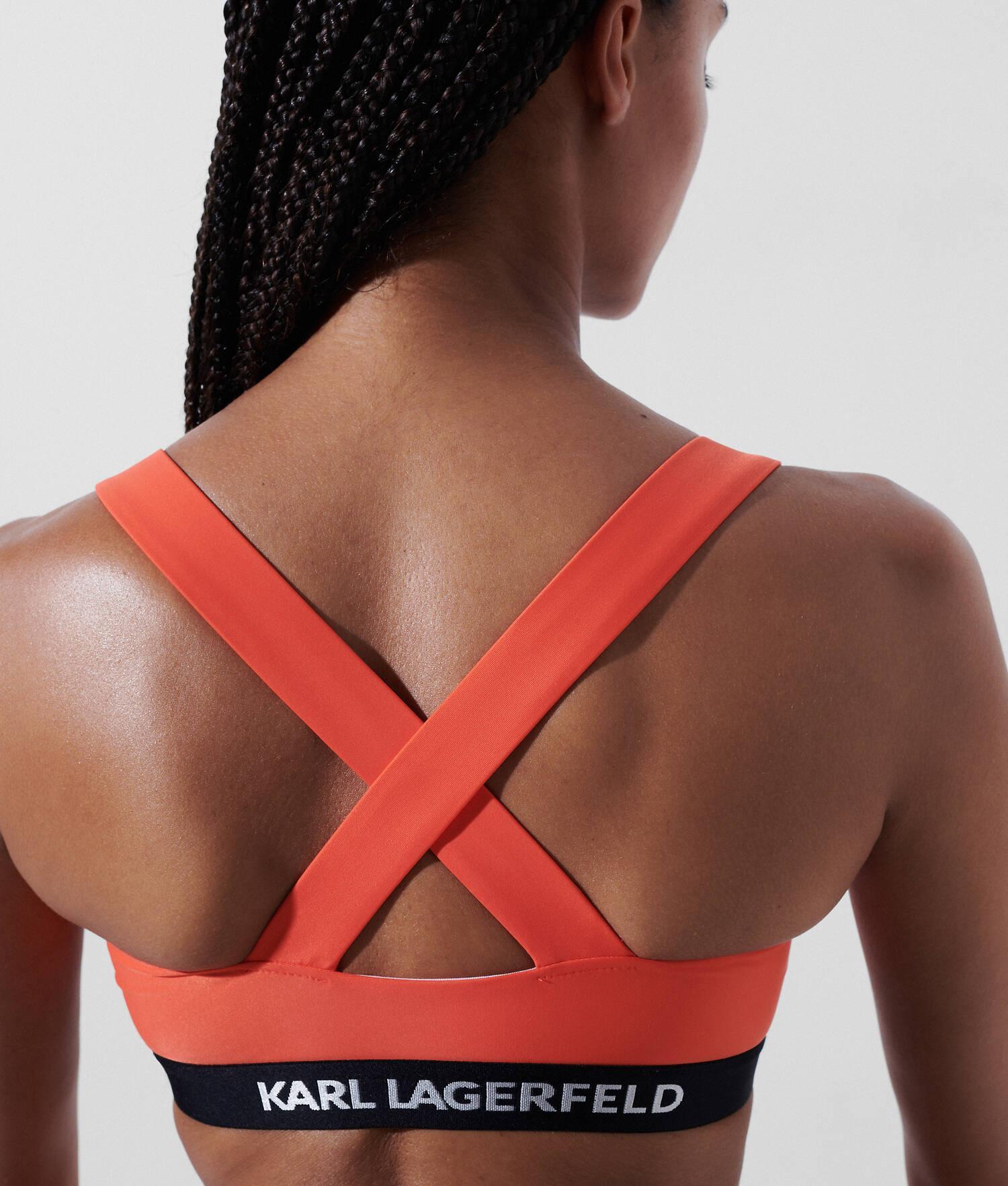 KARL LOGO CROSSOVER BIKINI TOP Product Image