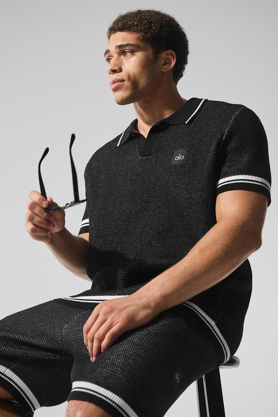 Sports Club Sweater Knit Polo - Black Male Product Image