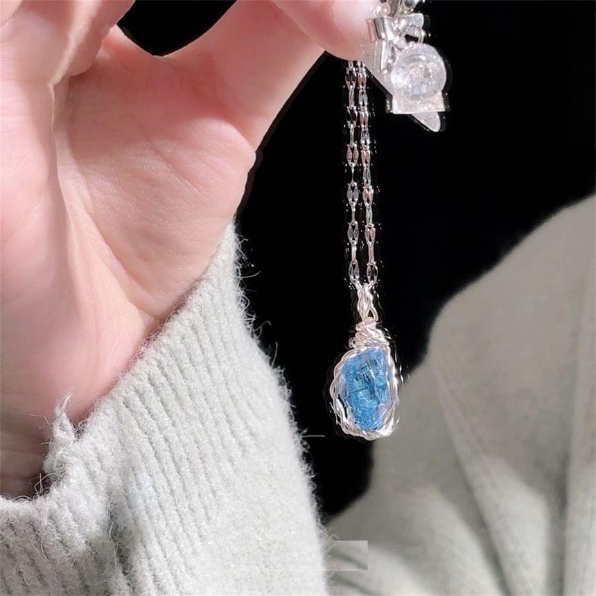 Faux Crystal Pendant Alloy Necklace Product Image