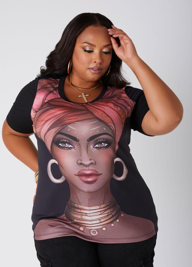 Plus Size Portrait Graphic Tee Ashley Stewart Product Image