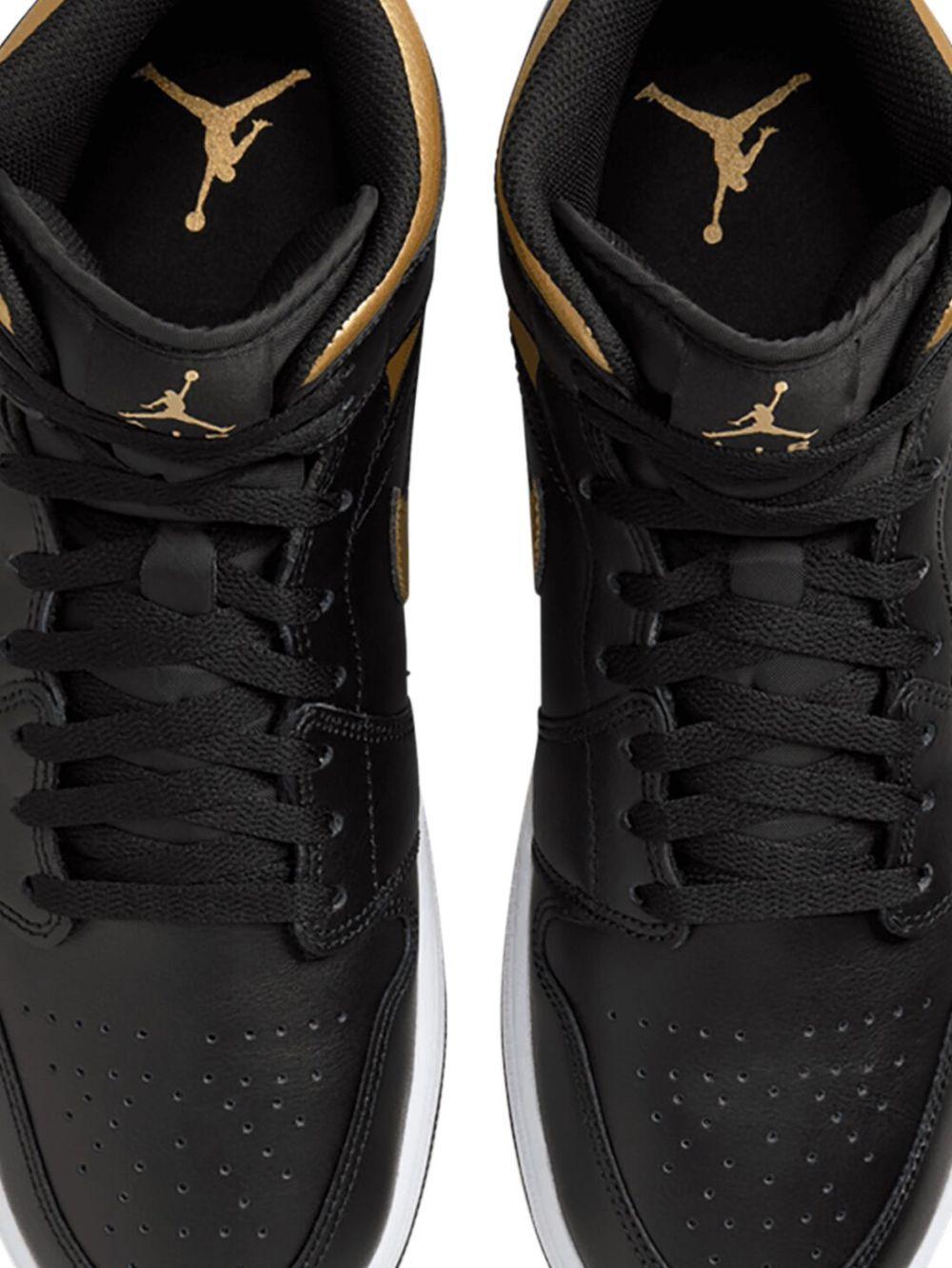 JORDAN Mens  Aj 1 Mid In Gold/black/white Product Image