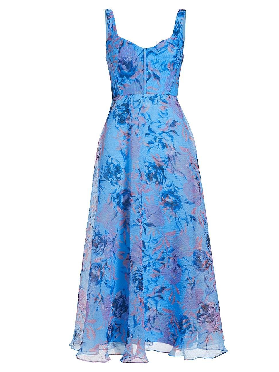 Elodie Floral Organza Midi-Dress Product Image